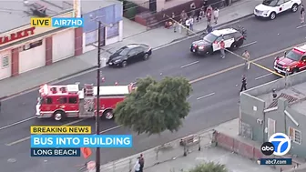 Multiple injuries reported as bus crashes into building in Long Beach