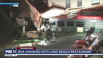 Long Beach bus crashes into 'The Boujie Crab' restaurant