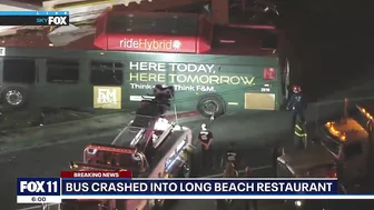 Long Beach bus crashes into 'The Boujie Crab' restaurant