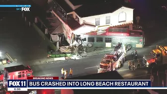 Long Beach bus crashes into 'The Boujie Crab' restaurant