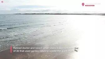 Huge 90ft poppy carved onto beach ahead of Remembrance Day | SWNS