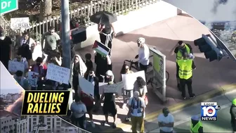 Dueling protests held in Miami Beach over war between Israel and Hamas