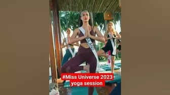 The delegates are embracing yoga session in El Salvador #missuniverse2023 #72ndmissuniverse