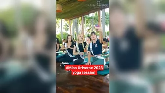 The delegates are embracing yoga session in El Salvador #missuniverse2023 #72ndmissuniverse