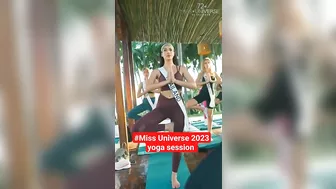 The delegates are embracing yoga session in El Salvador #missuniverse2023 #72ndmissuniverse