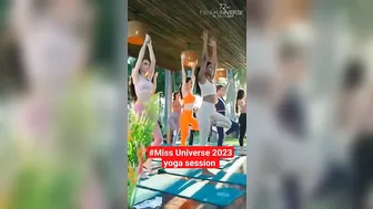 The delegates are embracing yoga session in El Salvador #missuniverse2023 #72ndmissuniverse