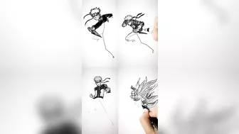 Speed drawing StickMan Naruto | Compilation ???? #shorts #anime #drawing