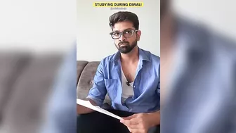 Studying hard during Diwali. #Funny #comedy #couple #explore #shorts #diwali #study