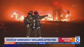 State of emergency declared after fire shuts down 10 Freeway in Los Angeles