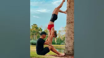 Cute Acro Yoga Couple in Mother Nature #shorts #yoga