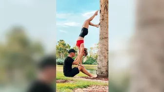 Cute Acro Yoga Couple in Mother Nature #shorts #yoga