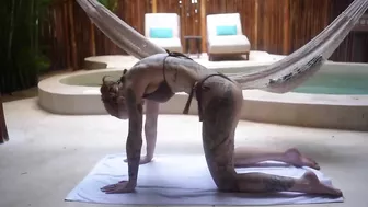 Bikini Yoga Hip Stretching