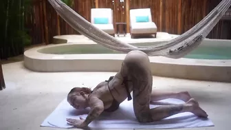 Bikini Yoga Hip Stretching