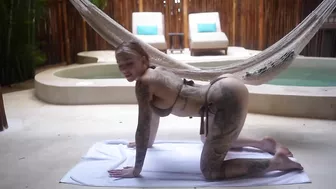 Bikini Yoga Hip Stretching