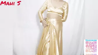 My New Gold Satin Saree Try on Haul from Amazon India | Mahi S