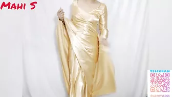 My New Gold Satin Saree Try on Haul from Amazon India | Mahi S