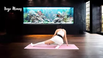 Yoga Stretch Exercises in Skirt