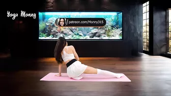 Yoga Stretch Exercises in Skirt