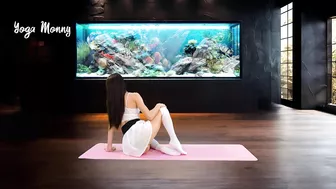 Yoga Stretch Exercises in Skirt