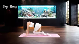 Yoga Stretch Exercises in Skirt