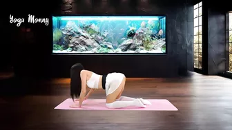 Yoga Stretch Exercises in Skirt