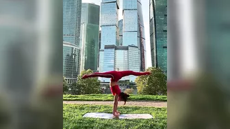 Stretching legs Outdoor Yoga