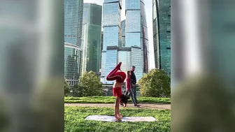 Stretching legs Outdoor Yoga