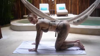 Yoga Hip Art Poolside Stretching