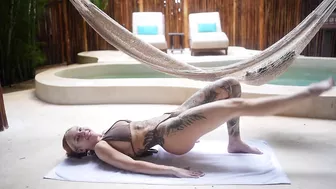 Yoga Hip Art Poolside Stretching