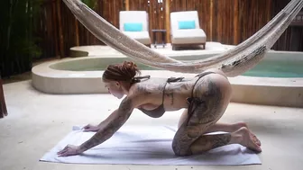 Yoga Hip Art Poolside Stretching