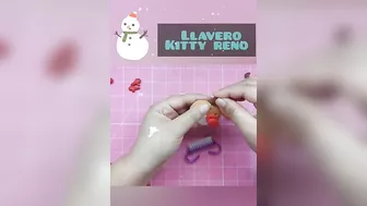 Llavero Reno Kitty Navidad Pasta Flexible o Porcelana Fría