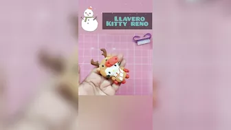 Llavero Reno Kitty Navidad Pasta Flexible o Porcelana Fría