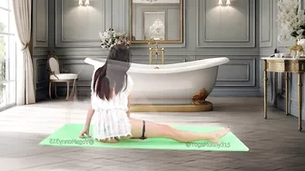 ????Yoga Stretch in Dress Morning Workout