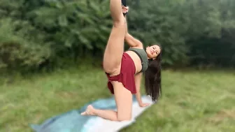 Flexible Yoga stretching