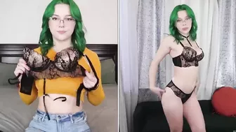 Try on haul dress green hair 1