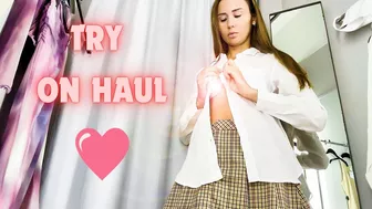 [4K] Transparent Try on Haul with Amy | White Translucent Shirts