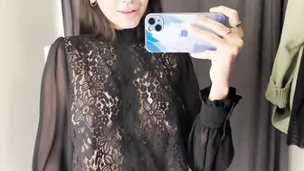 Try-on Haul (Transparent shirt) with KIRA