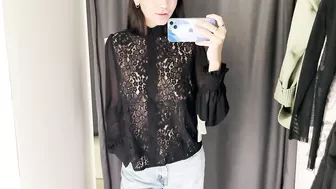 Try-on Haul (Transparent shirt) with KIRA