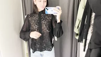 Try-on Haul (Transparent shirt) with KIRA