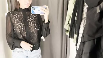 Try-on Haul (Transparent shirt) with KIRA