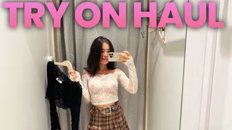 See-Through Try On Haul | Asian girl | Transparent Lingerie and Cloths | Try-On Haul At The Mall