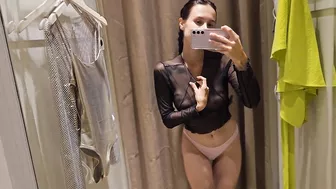 Transparent Lingerie Try On haul At The Mall