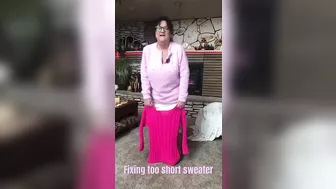 Don’t put it in the dryer subscribe #sweater longer # stretching # bigger