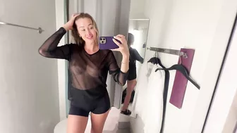 4K Transparent Try on Haul with Hillary ｜ See through clothing #viral #transparent #tits #streamer