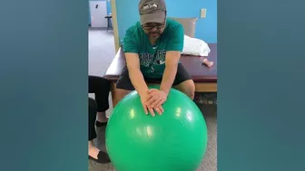 Stroke Rehab : Big bouncy ball for exercise and stretching!