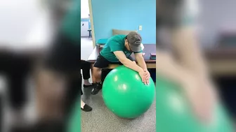 Stroke Rehab : Big bouncy ball for exercise and stretching!