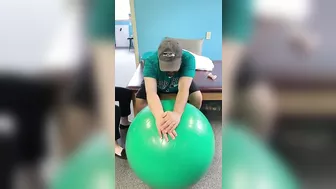 Stroke Rehab : Big bouncy ball for exercise and stretching!