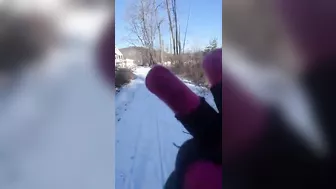 Making good use of icy drive on a genuine flexible flyer. #daddydaughter #sledding #flexibleflyer