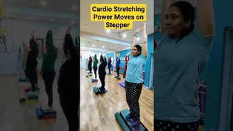 Cardio Stretching Power Moves on Stepper. #cardio #shorts #healthybeginningsfitnesscenter