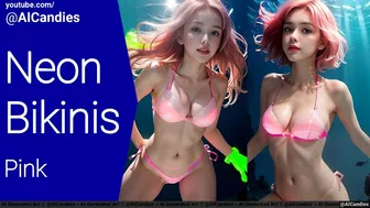 Neon Bikinis: Pink Edition [4K AI Girl Lookbook 룩북 ルックブック 写真]